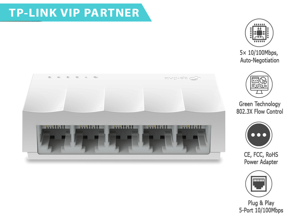 سوییچ 5 پورت تی پی-لینک مدل LS-1005